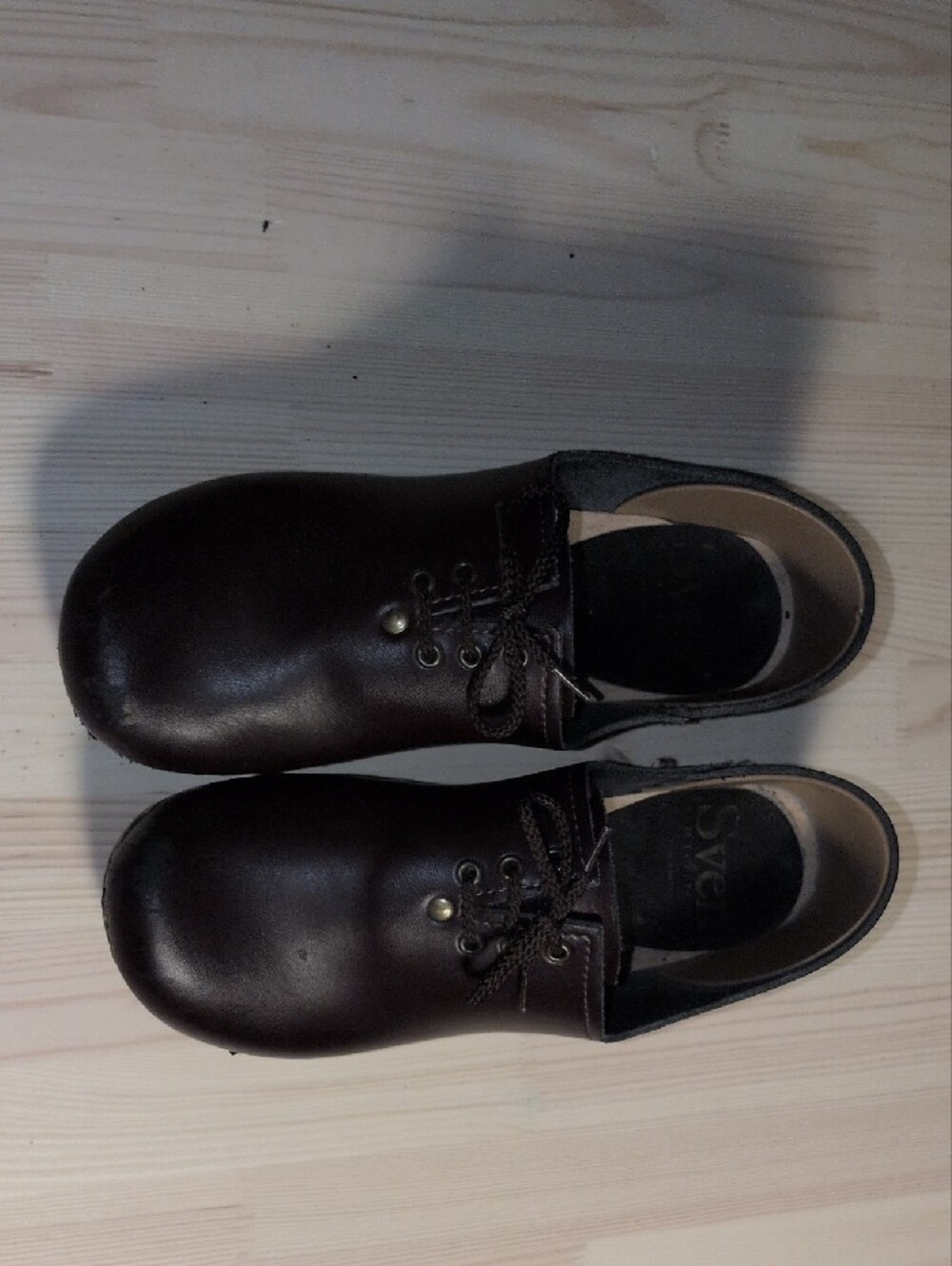 Women’s Leather Lace-Up Clogs in Dark Maroon Brown - Picture 8 of 10